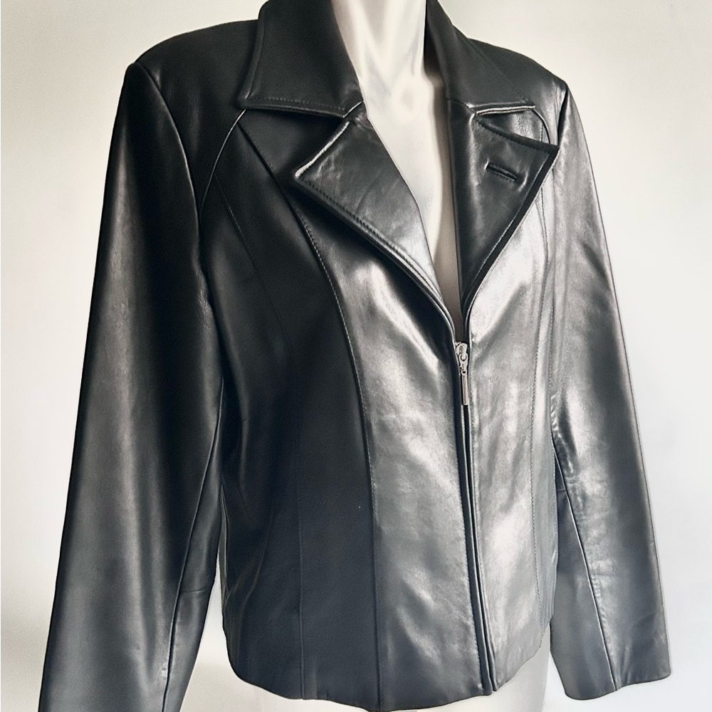 Wilsons Leather Classic Black Genuine Leather Jacket size XL - Picture 4 of 15